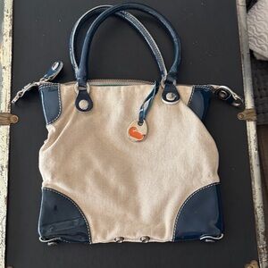 Dooney & Bourke Navy and Cream Tote Bag